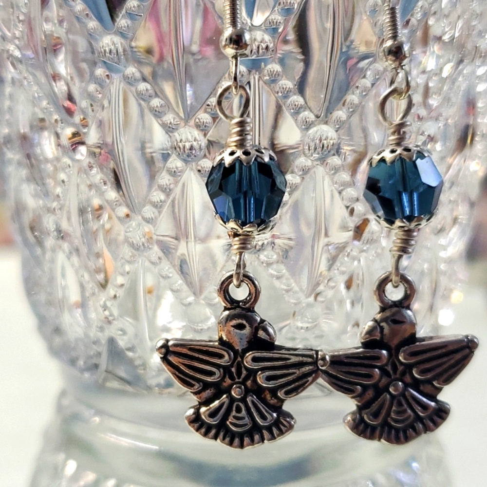 Sterling Silver Pierced Thunderbird Earrings! - Picture 2 of 2
